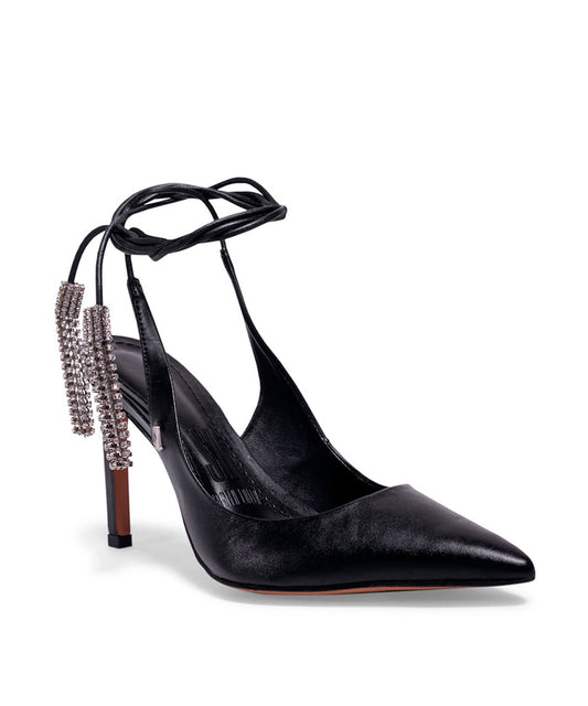 Scarpin Santa Lolla Preto Strass Salto Alto Amarração