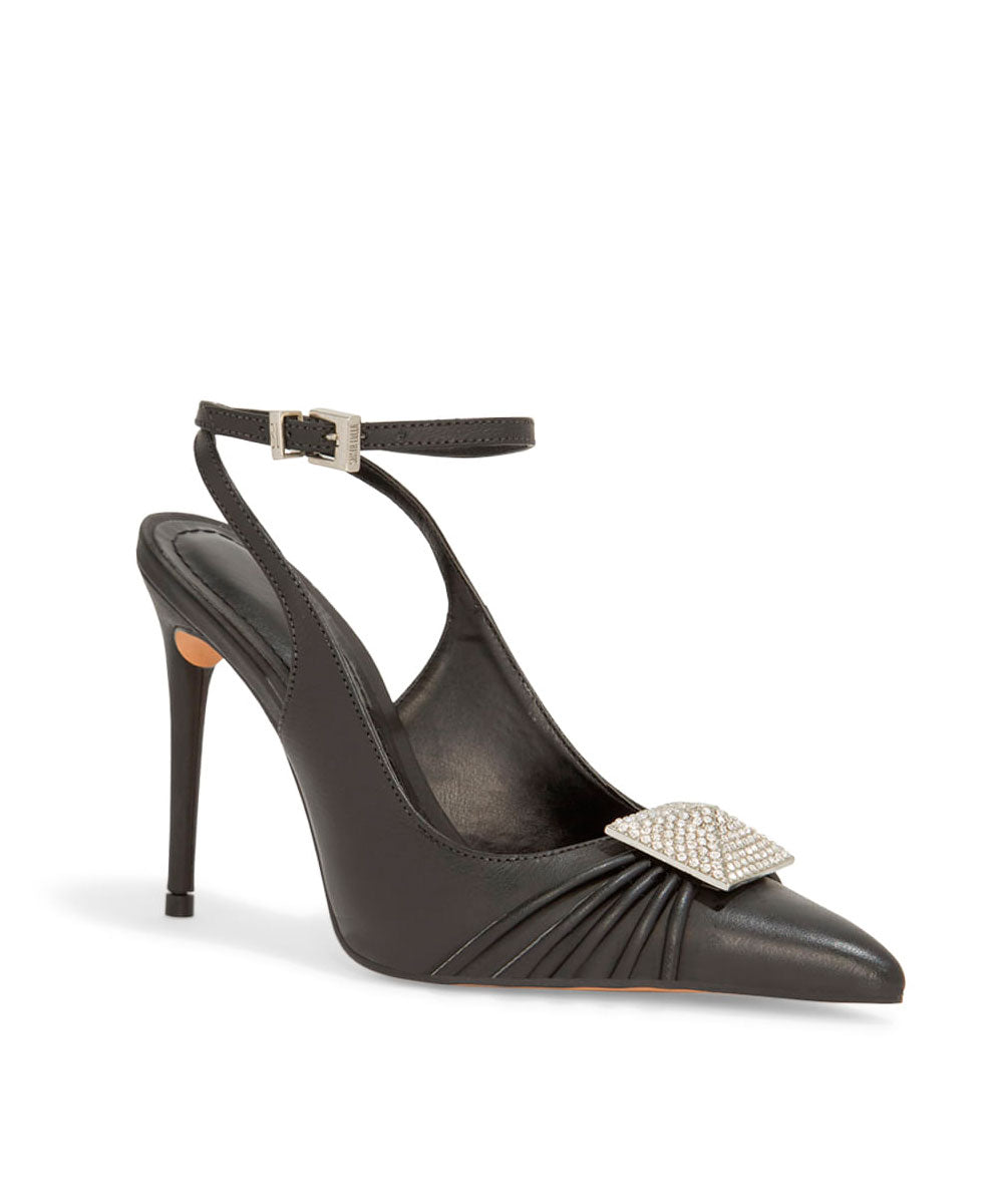 Scarpin Santa Lolla Preto Strass Salto Fino Alto