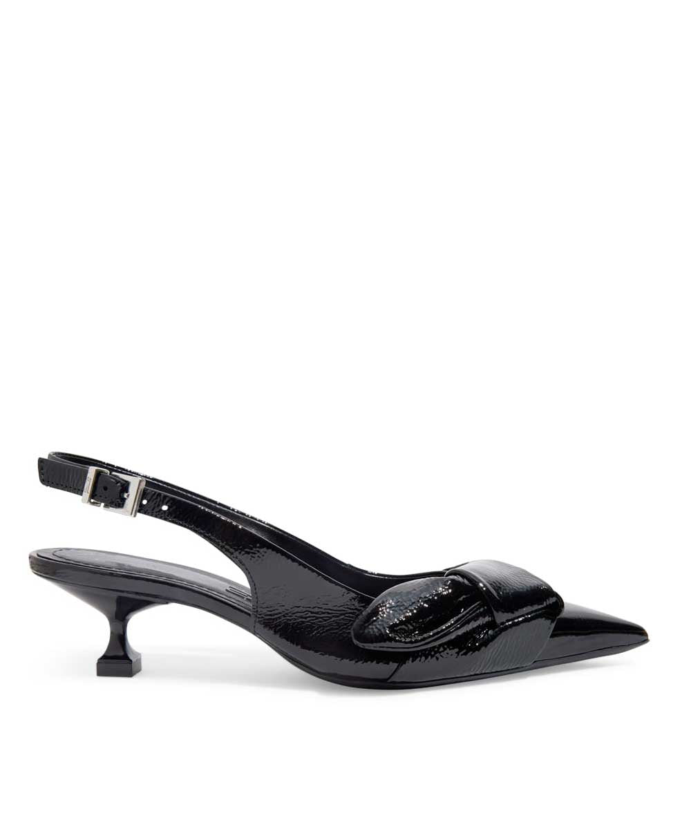 Scarpin Santa Lolla Preto Verniz Slingback
