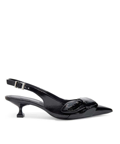 Scarpin Santa Lolla Preto Verniz Slingback