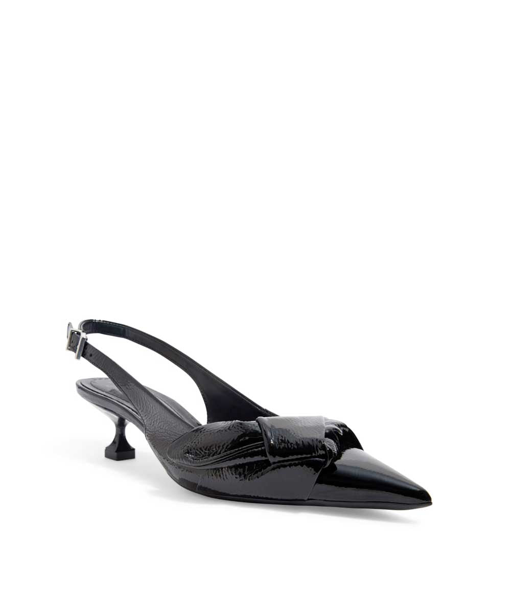 Scarpin Santa Lolla Preto Verniz Slingback