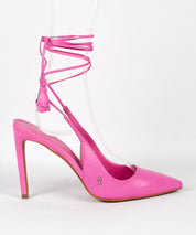 Scarpin Santa Lolla Rosa Hibisco Salto Alto Amarração Pingente