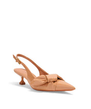 Scarpin Santa Lolla Slingback Laço Salto Baixo Bege