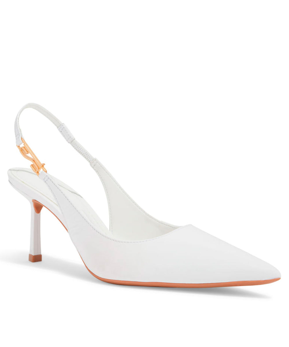 Scarpin Santa Lolla Slingback Verniz Branco