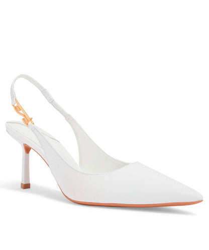 Scarpin Santa Lolla Slingback Verniz Branco