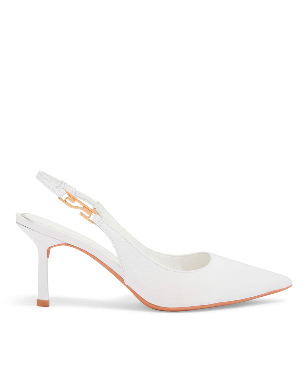 Scarpin Santa Lolla Slingback Verniz Branco