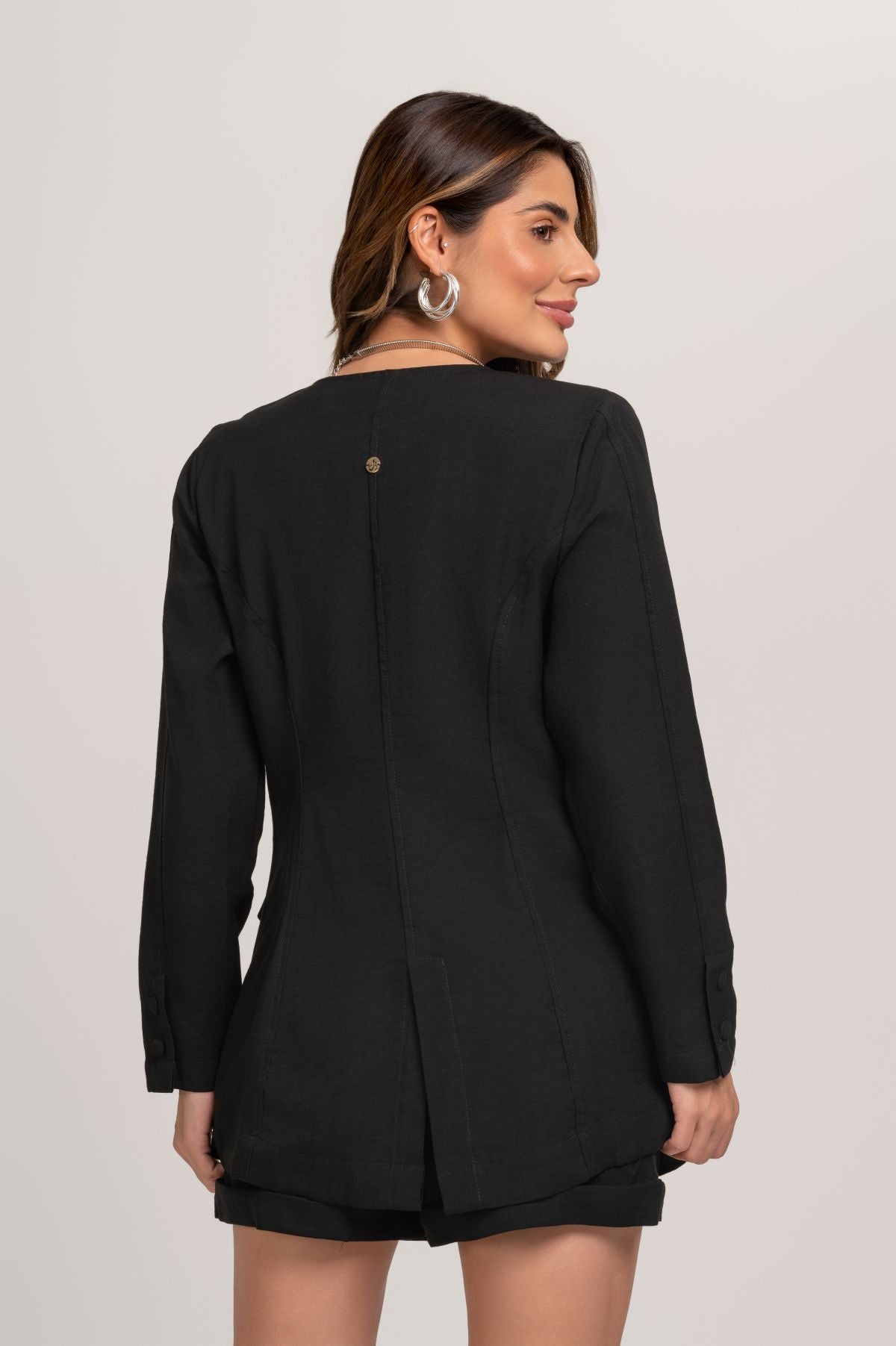 Short De Alfaiataria Com Faixa Preto Frysaide