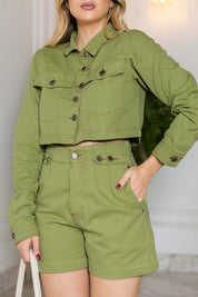 Short Jeans Verde Frysaide