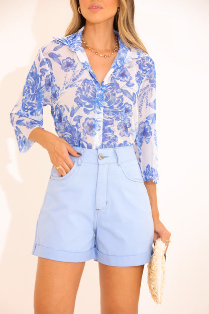 Short Meia Coxa Frysaide Azul