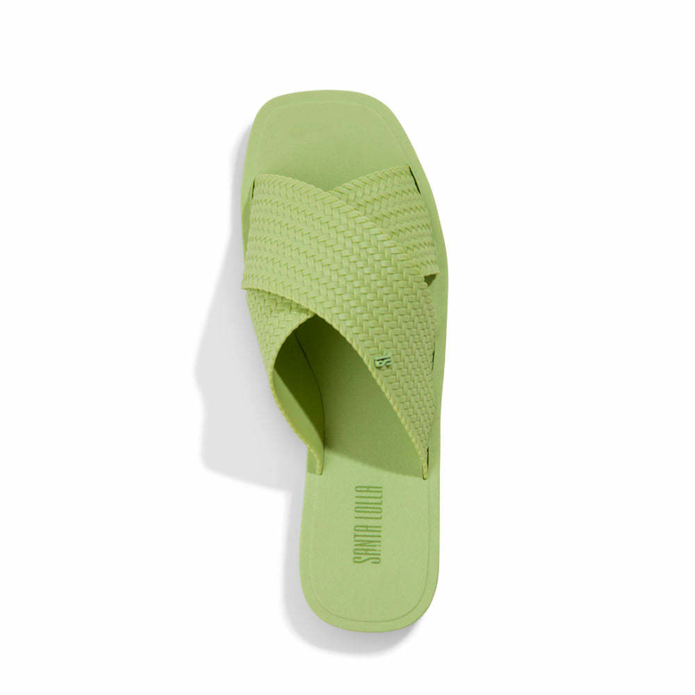 Slide Borracha Santa Lolla Verde Água