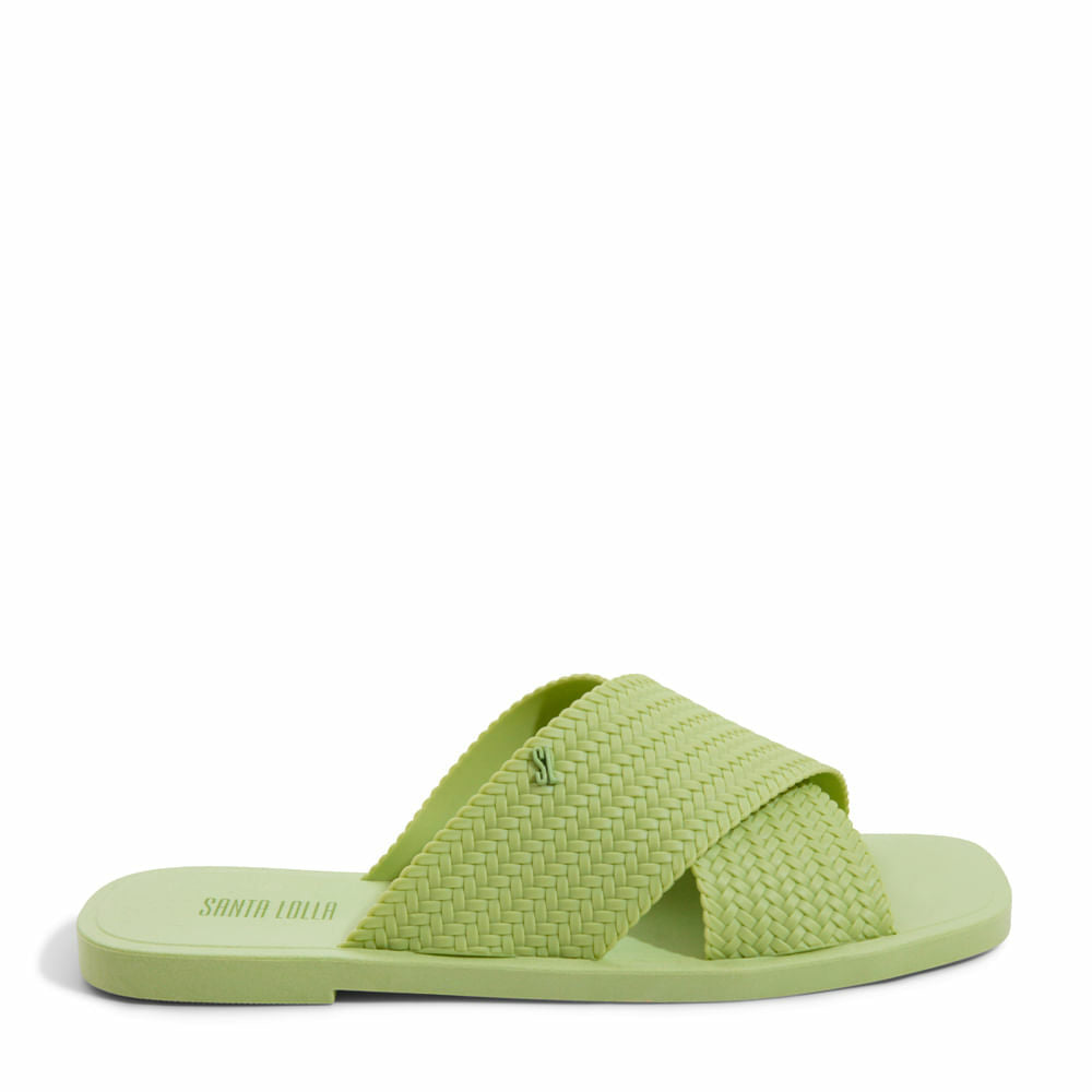 Slide Borracha Santa Lolla Verde Água