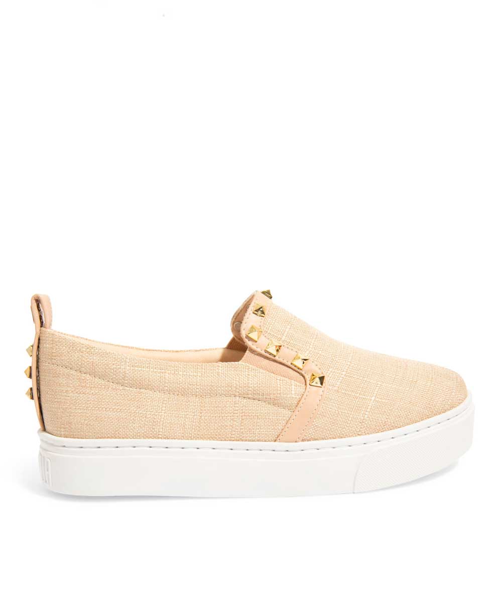 Slip Linho Santa Lolla Copacabana Bege Spikes