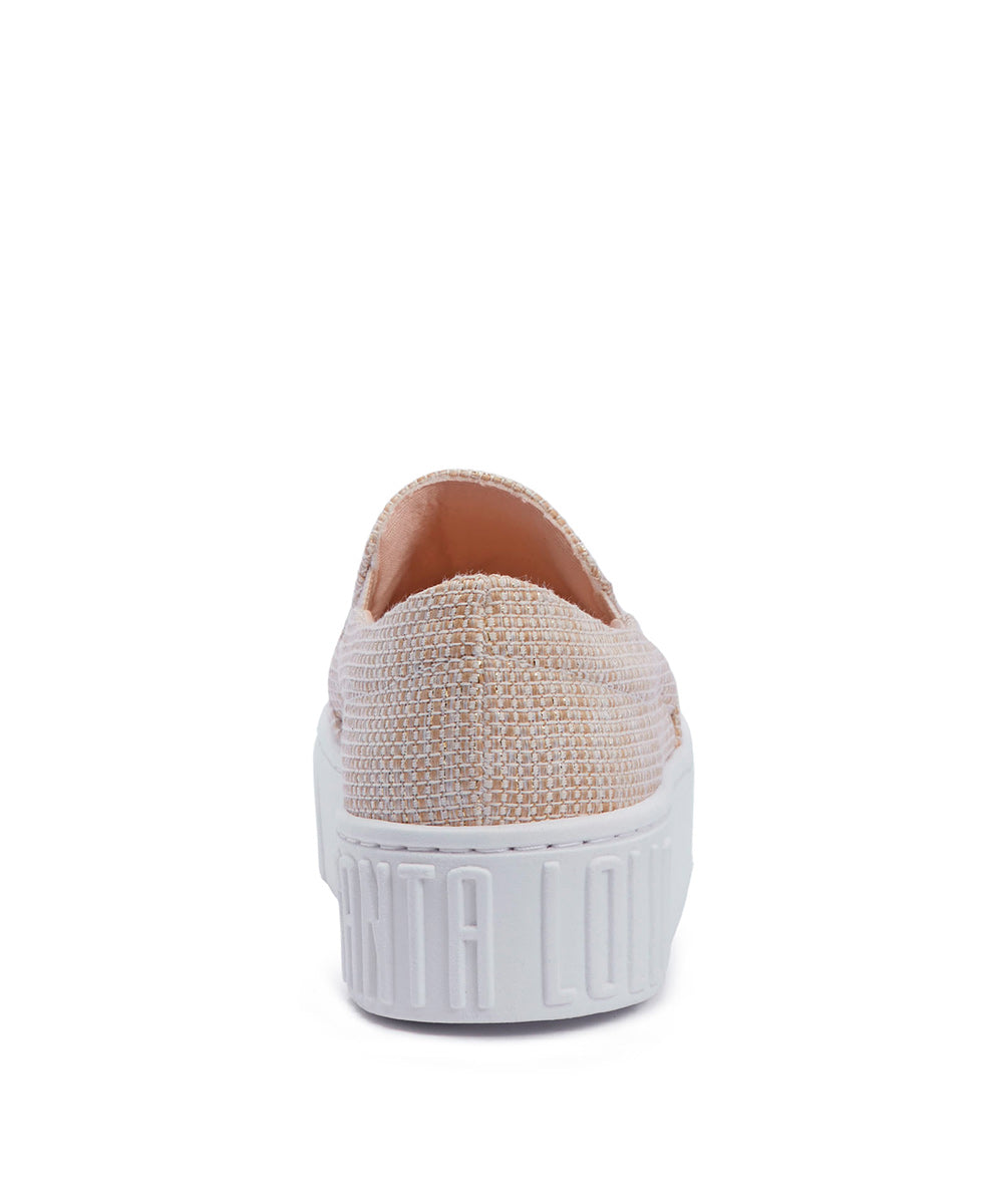 Slip On Santa Lolla Linho Juta Brilho Sola Alta