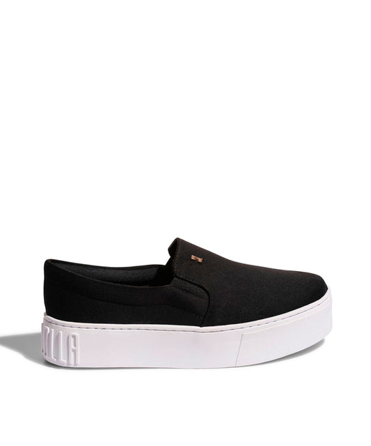 Slip On Santa Lolla Preto Suede Sola Alta
