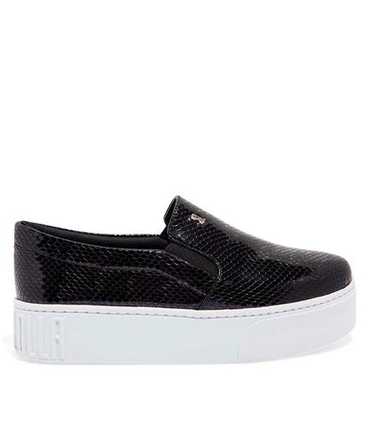 Slip On Santa Lolla Preto Verniz Sola Alta