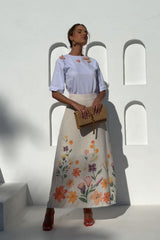 T Shirt Barbara Flores De Croche Branco Frysaide