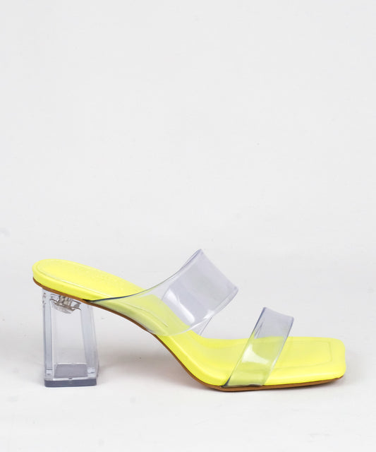 Tamanco Lia Line Lima Tiras Vinil Salto Acrílico - 2060.70398.1203.0037