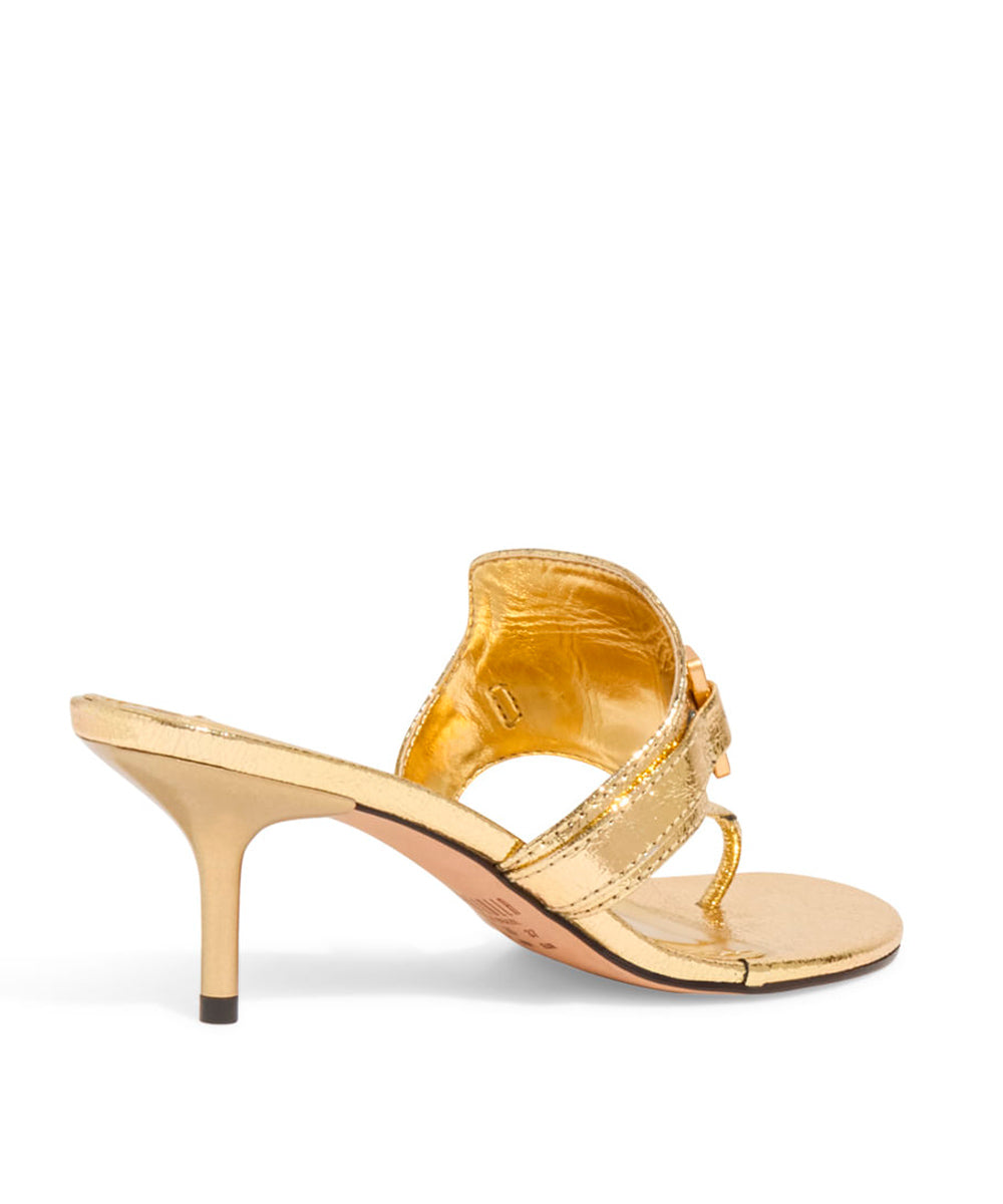 Tamanco Santa Lolla Dourado Craquelê Dourado Bridão