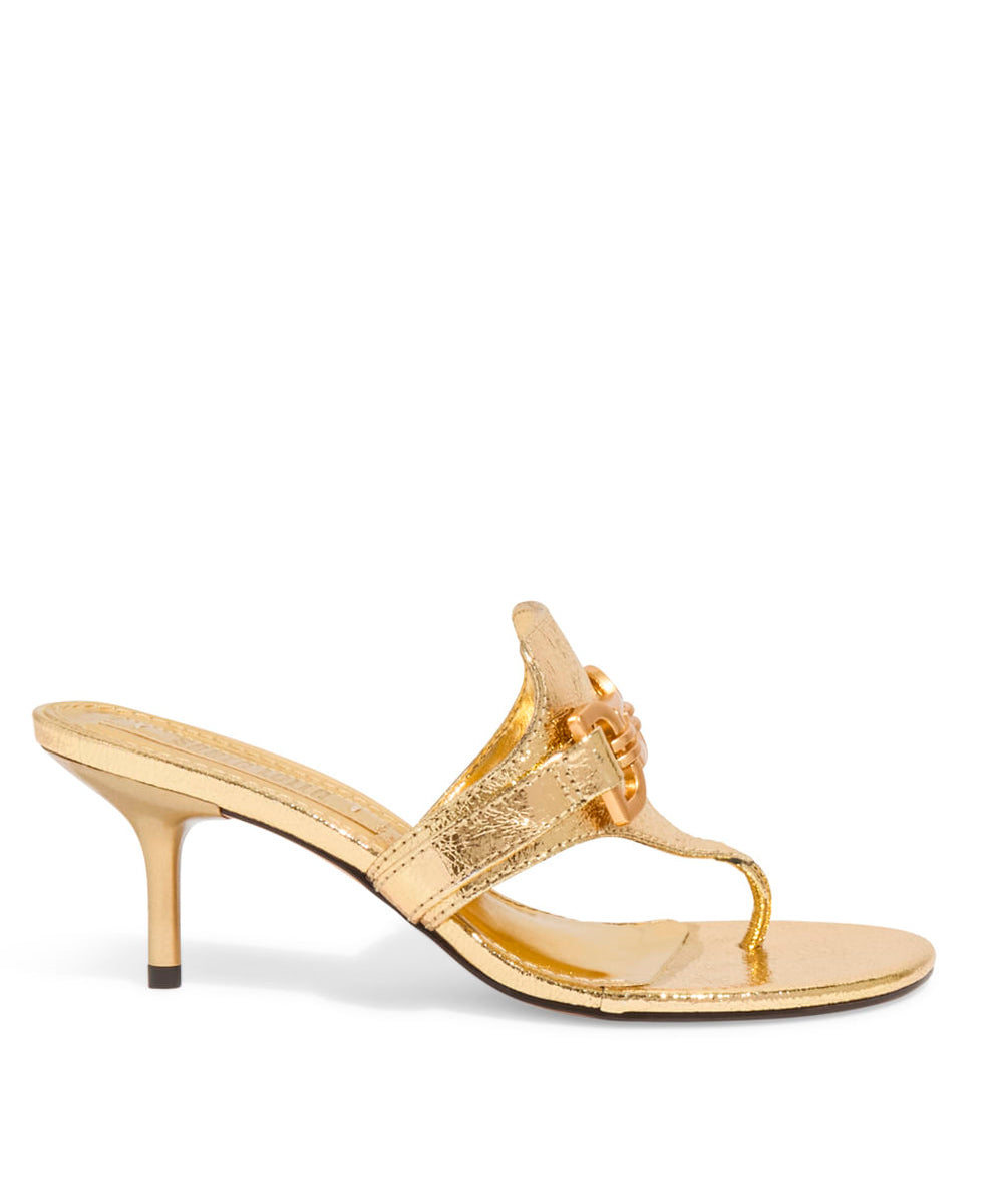 Tamanco Santa Lolla Dourado Craquelê Dourado Bridão