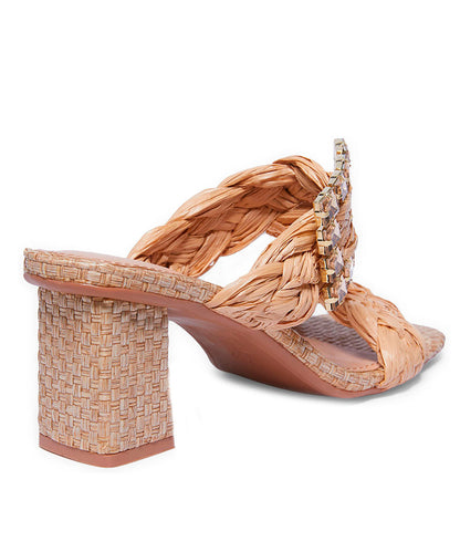 Tamanco Santa Lolla Nude Palha Trançado