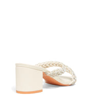 Tamanco Santa Lolla Off White Salto Bloco Tiras Strass Prata