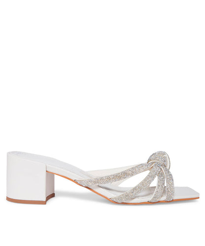 Tamanco Santa Lolla Off White Strass Nó