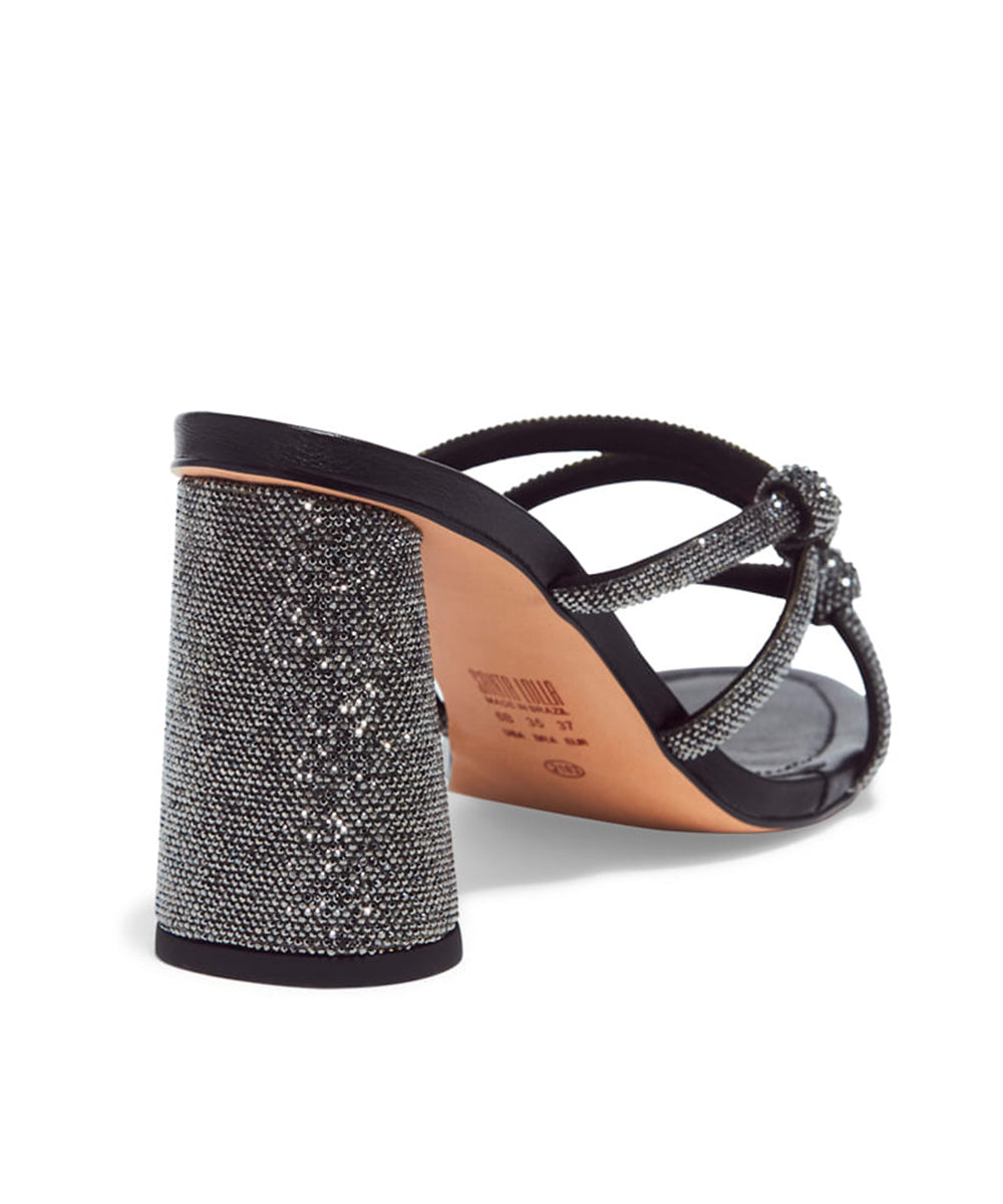 Tamanco Santa Lolla Preta Strass Nó