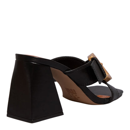 Tamanco Santa Lolla Preto Fivela Salto Bloco