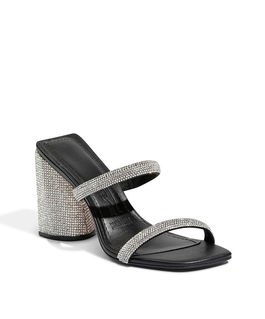Tamanco Santa Lolla Preto Salto Grosso Strass