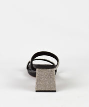 Tamanco Santa Lolla Preto Strass Salto Grosso