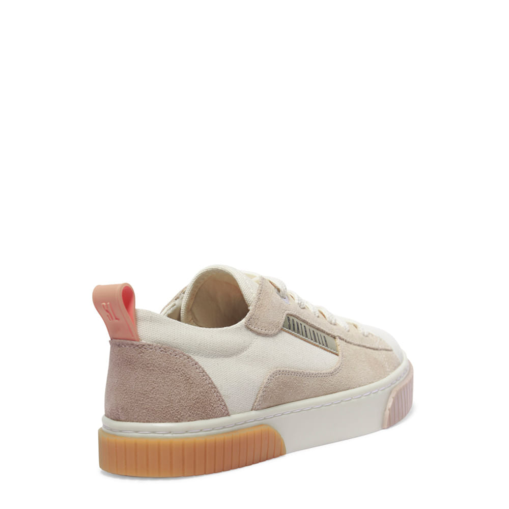 Tênis Santa Lolla Bege Couro Flat