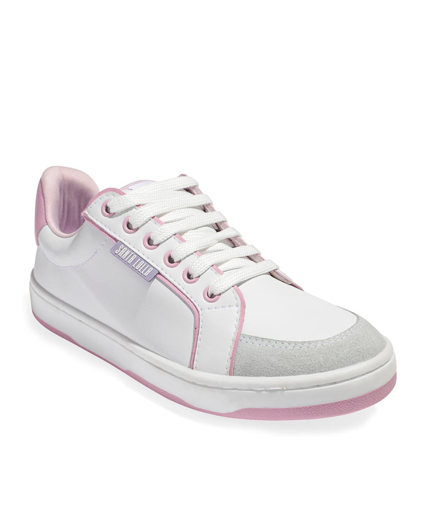 Tênis Santa Lolla Branco Feminino Camurça Alvejado