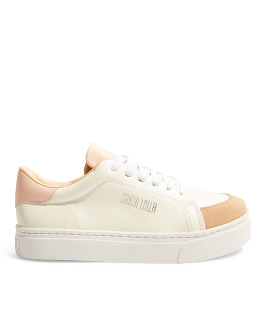 Tênis Santa Lolla Camurça Bicolor Nude Rosado
