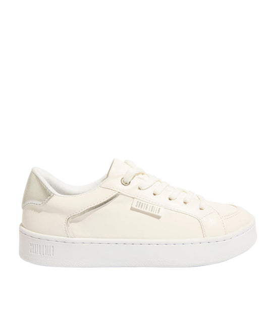 Tênis Santa Lolla Flat Floater Off White e Prata