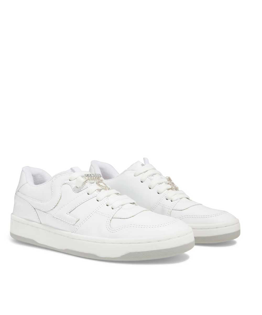 Tênis Santa Lolla Pedraria Branco Pingente