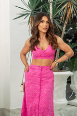 Top Em Laise Meia Taça Pink Frysaide