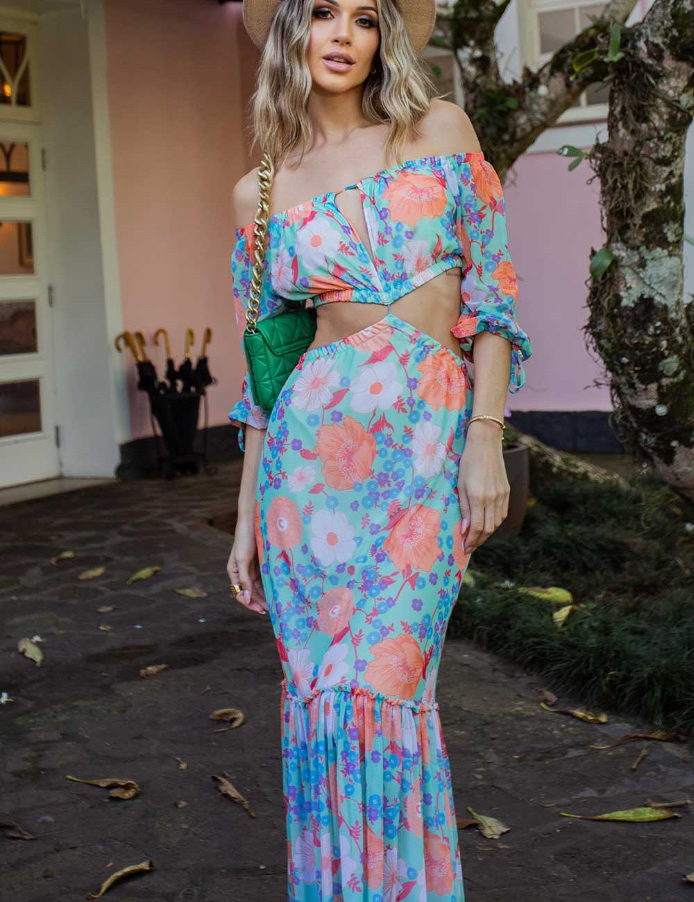 Vestido Estampado Recortes Frysaide