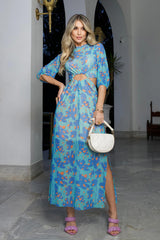 Vestido Estampado Recortes Frysaide