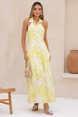 Vestido Longo Estampado Amarração Frysaide