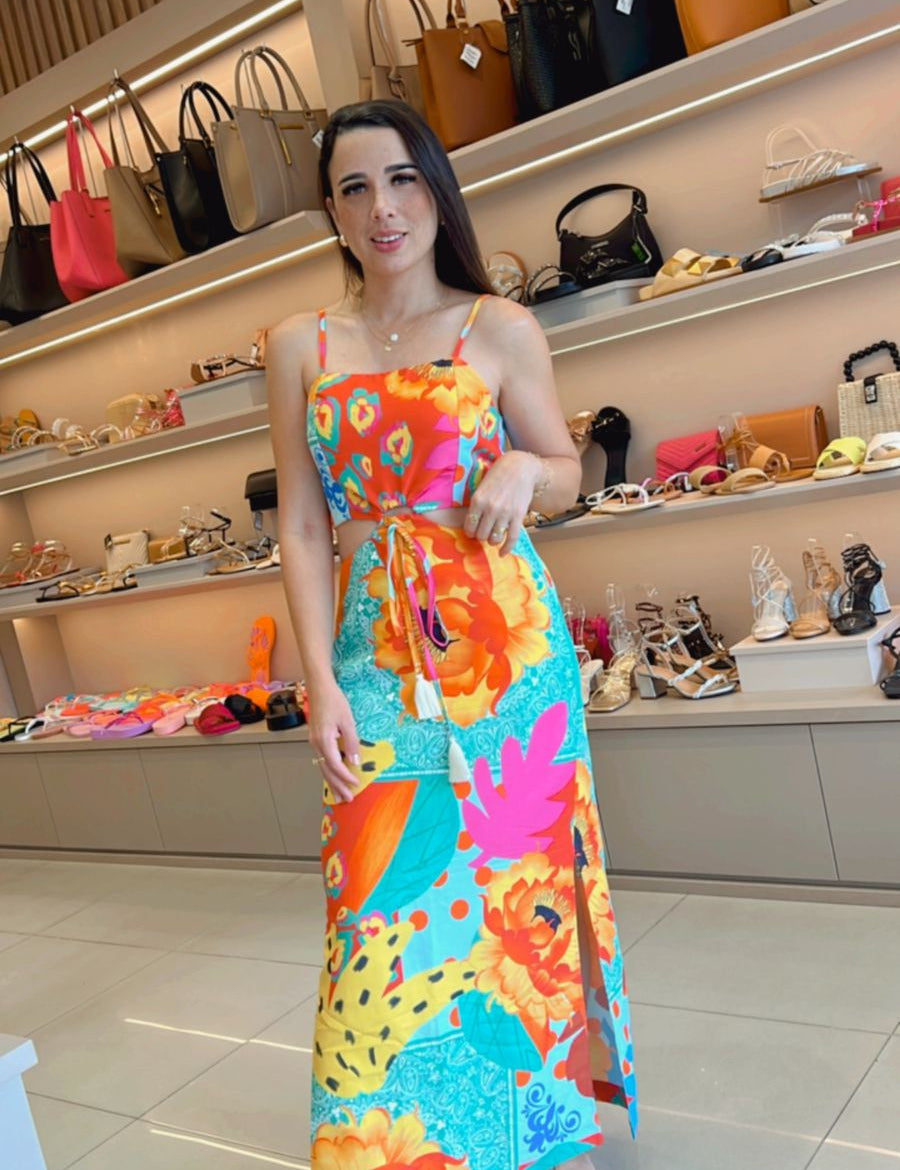 Vestido Longo Estampado Frysaide