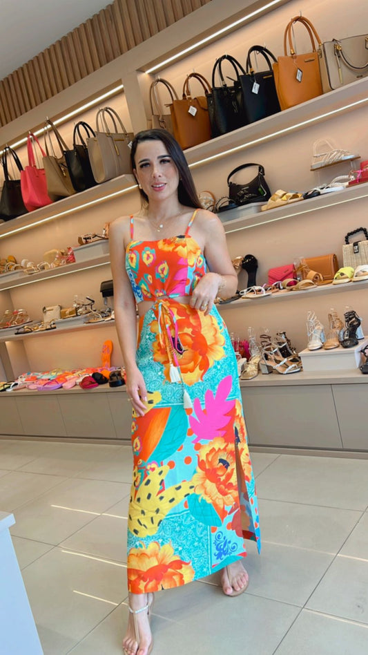 Vestido Longo Estampado Frysaide