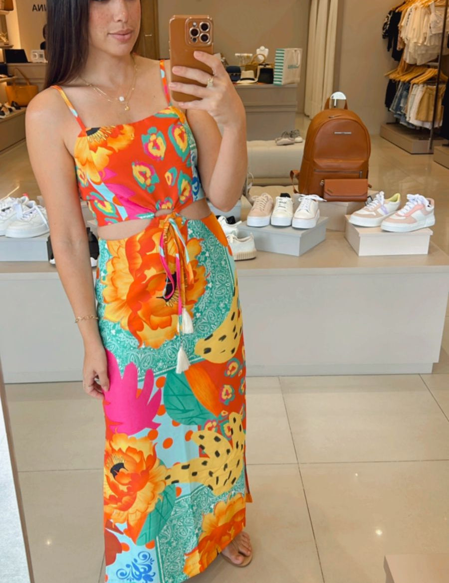 Vestido Longo Estampado Frysaide