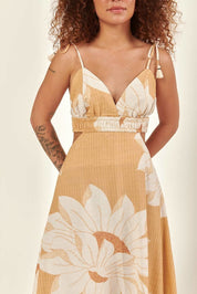 Vestido Longo Flô Maria Estampa Maxi Flor