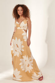 Vestido Longo Flô Maria Estampa Maxi Flor