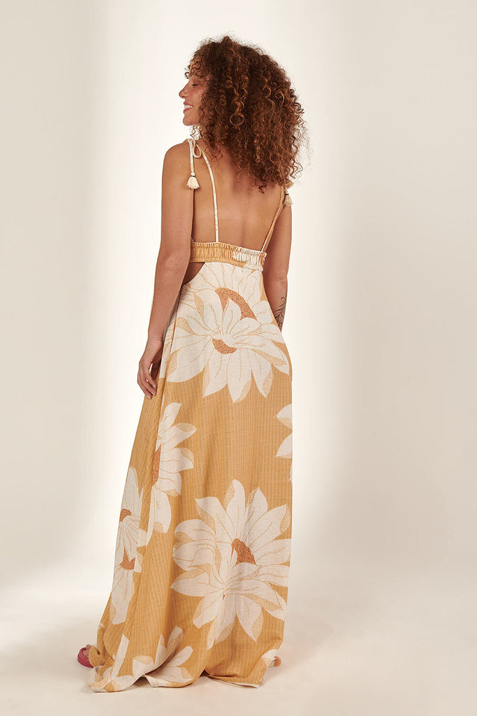 Vestido Longo Flô Maria Estampa Maxi Flor