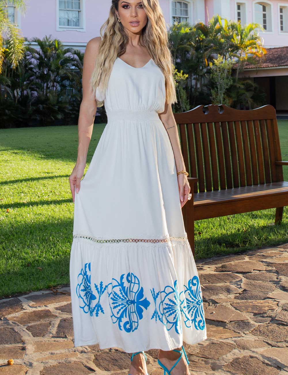 Vestido Longo Off White Pach Frysaide