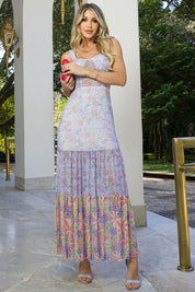 Vestido Longo Tule Estampado Frysaide