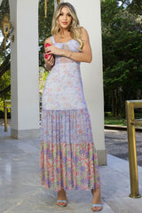 Vestido Longo Tule Estampado Frysaide