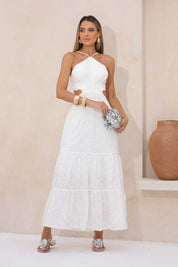 Vestido Midi Laise Off White Frysaide
