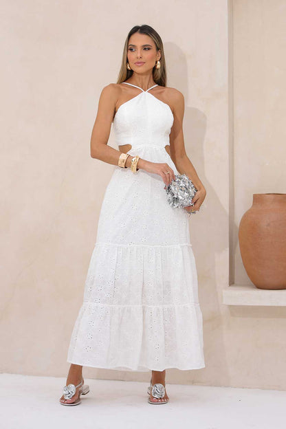 Vestido Midi Laise Off White Frysaide